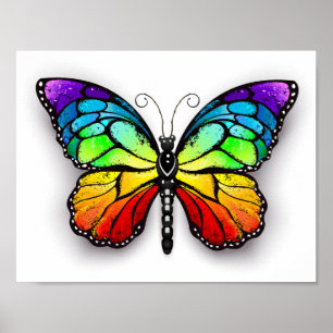 Rainbow-Schmetterling Monarch Poster