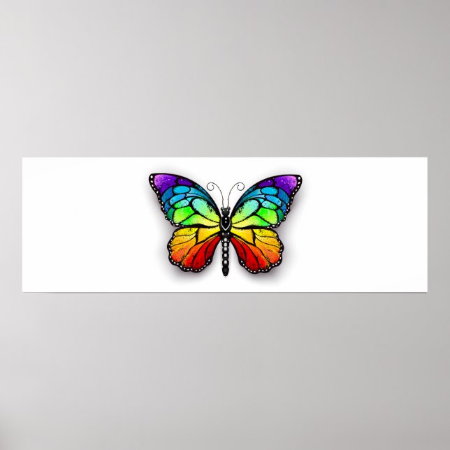 Rainbow-Schmetterling Monarch Poster (Vorne)