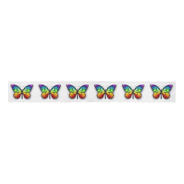 Rainbow-Schmetterling Monarch Ripsband (Vorderseite)