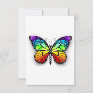 Rainbow-Schmetterling Monarch RSVP Karte