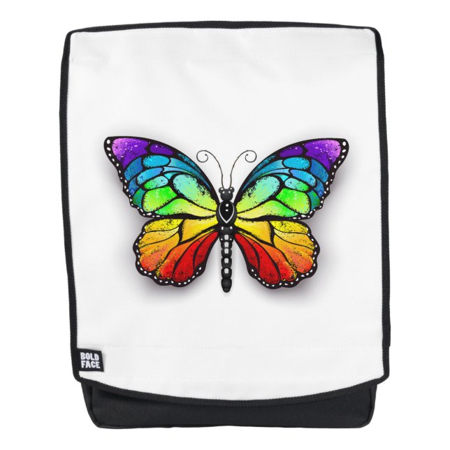 Rainbow-Schmetterling Monarch Rucksack (Vorderseite)