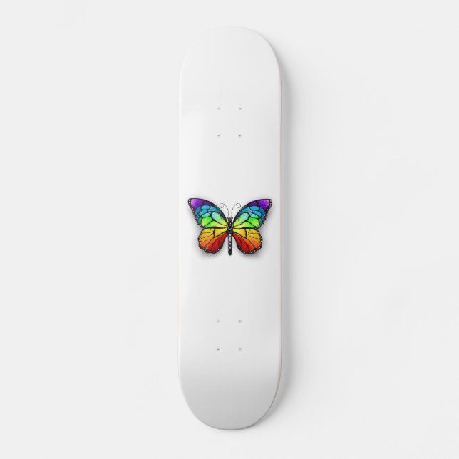 Rainbow-Schmetterling Monarch Skateboard (Vorderseite)