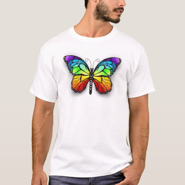 Rainbow-Schmetterling Monarch T-Shirt (Vorderseite)