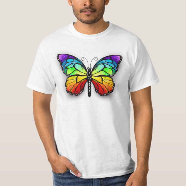Rainbow-Schmetterling Monarch T-Shirt (Vorderseite)
