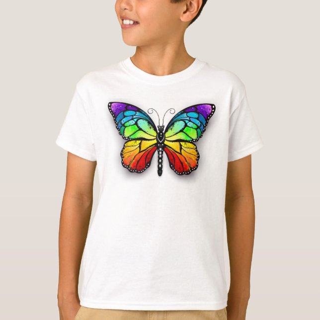 Rainbow-Schmetterling Monarch T-Shirt (Vorderseite)
