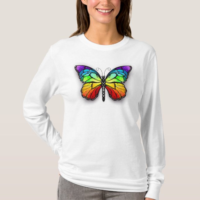 Rainbow-Schmetterling Monarch T-Shirt (Vorderseite)