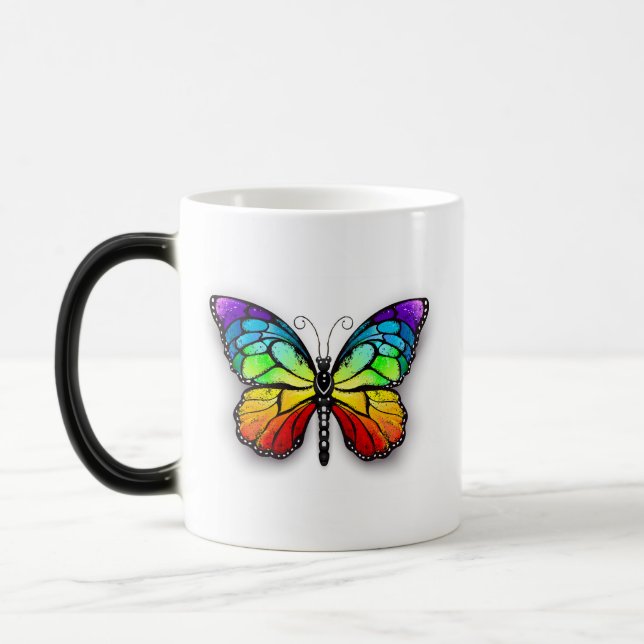 Rainbow-Schmetterling Monarch Verwandlungstasse (Links)