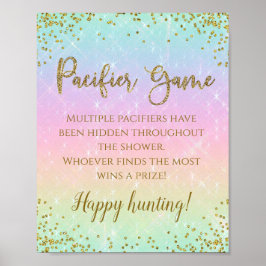 Rainbow Schnuller Baby Showingzeichen Poster