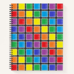 Rainbow Scratched Squares Notizbuch
