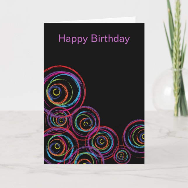 Rainbow Scribble Circles Karte (Vorderseite)