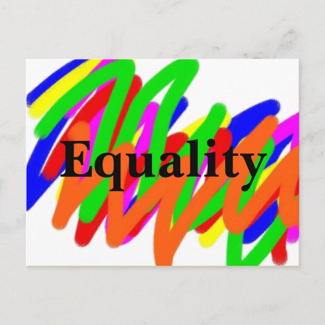 Rainbow Scribble Equality-Postkarte Postkarte (Vorderseite)