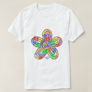 Rainbow Scribbles (Blume) T - Shirt