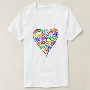 Rainbow Scribbles (Herz) T - Shirt