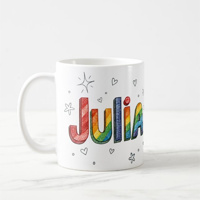 Rainbow Scribbles Julia 1 Kaffeetasse (Links)