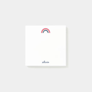 Rainbow-Script-Name Personalisiert Post-it Klebezettel