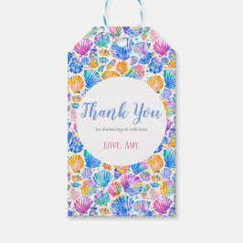 Rainbow Seashells Baby Showmarke Gastgeschenk Geschenkanhänger