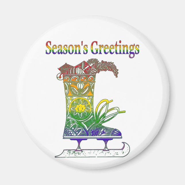 Rainbow Season's Greetings Magnet (Vorne)