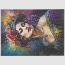 Rainbow Seducress Woman Decoupage Paper Seidenpapier