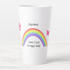 Rainbow, sei heute glücklich. Schmetterlinge und d Milchtasse
