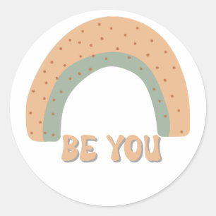 Rainbow Seien Sie selbst Liebe Zitate Runder Aufkleber