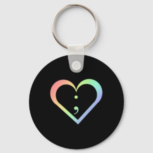 Rainbow Semicolon Herz Psychische Gesundheit Bewus Schlüsselanhänger