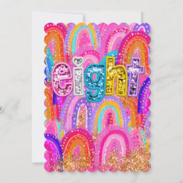 Rainbow Sequin der 8. Geburtstagsnadel Dankeskarte