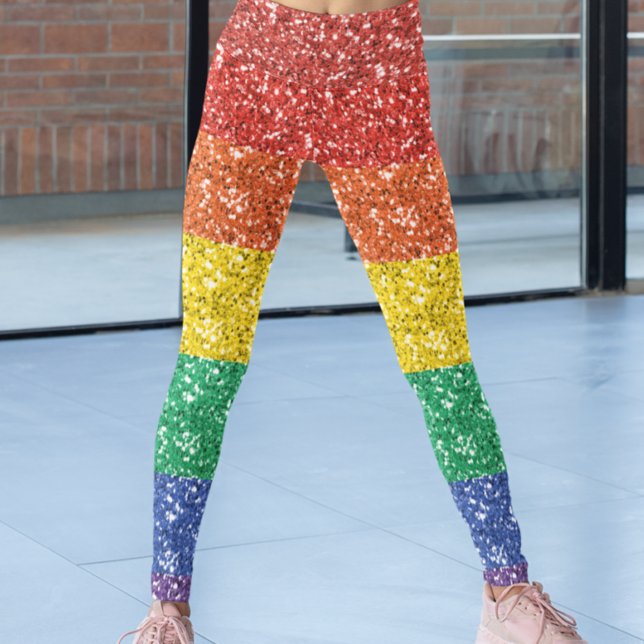 Rainbow Sequin Glitzer Look Stripes Prix Leggings (Von Creator hochgeladen)