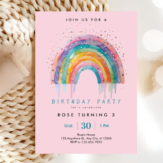 Rainbow-Sequin-Party Einladung