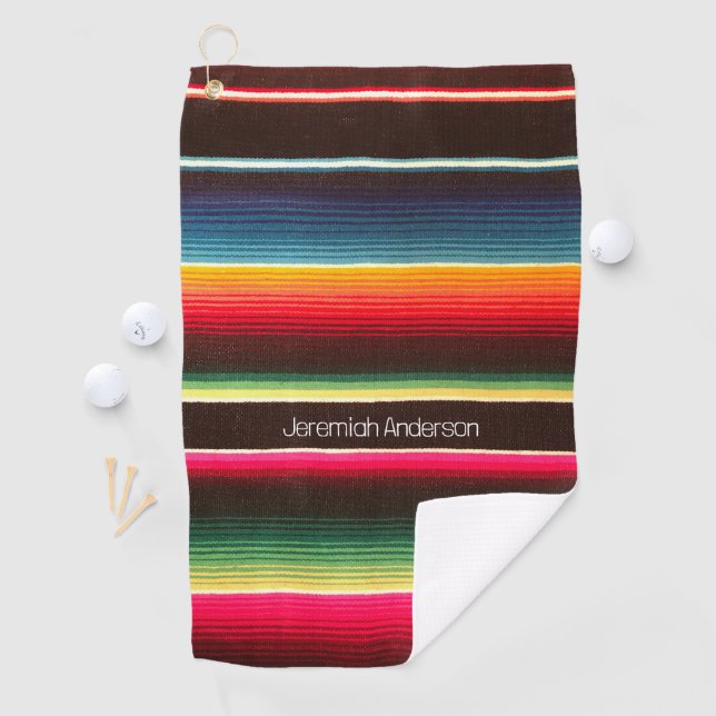 Rainbow Serape personalisiert Golfhandtuch (Insitu)
