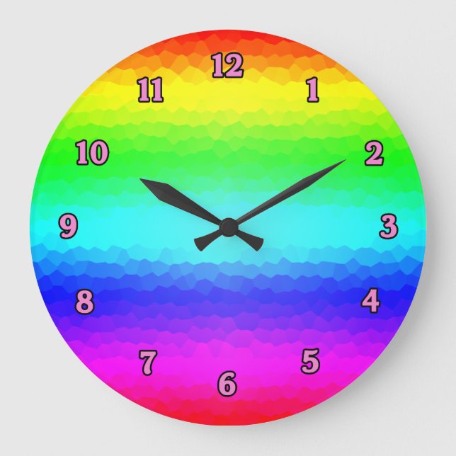 Rainbow Shades Wall Clock Große Wanduhr (Vorderseite)