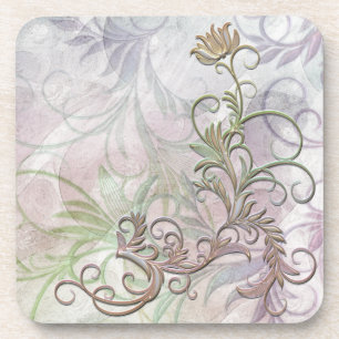 Rainbow Shadow Floral Corkback Untersetzer Sets