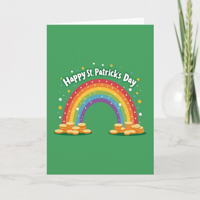 Rainbow Shamrock Pattern Card Karte (Vorderseite)