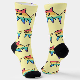 Rainbow Shark Pride - Kawaii Nautische LGBTQ+ Socken