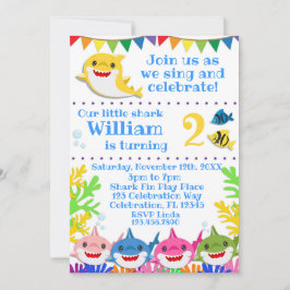 Rainbow Sharks Geburtstagsfeier Einladung