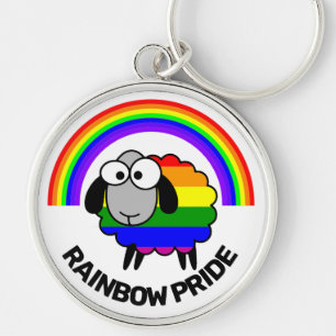 Rainbow Sheep Button Schlüsselanhänger