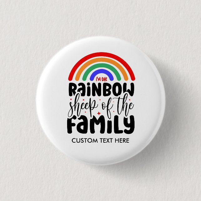 RAINBOW SHEEP DES FAMILIENFunny Gay Button (Vorderseite)