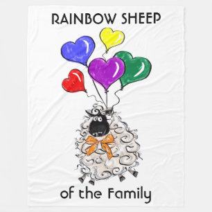 Rainbow Sheep of the Family Fleece Blanket