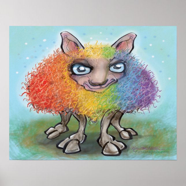 Rainbow Sheep Poster (Vorne)