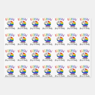 Rainbow Sheep Wrapping Paper Flat Sheet Set 3 Geschenkpapier Set
