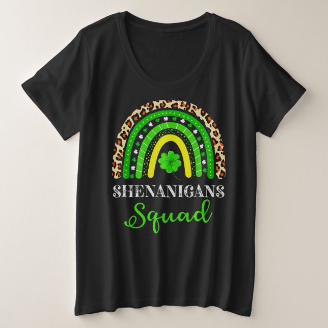 Rainbow Shenanigans Squad St Patricks Day Große Größe T-Shirt (Design vorne)