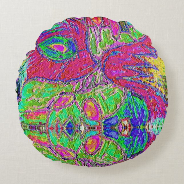 Rainbow Sherbert Rundes Kissen (Vorderseite)