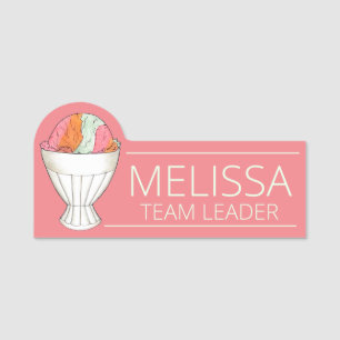 Rainbow Sherbet Ice Cream Dessert Scoop Shop Namensschild