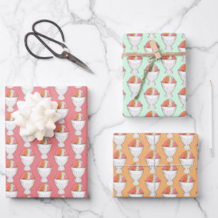 Rainbow Sherbet Ice Cream Sorbet Dessert Scoop Geschenkpapier Set