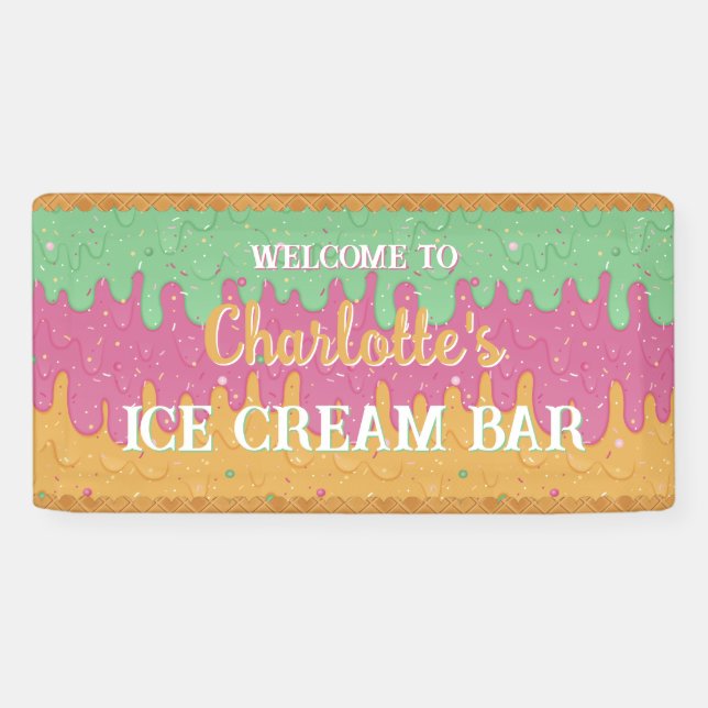 Rainbow Sherbet Ice Creme Banner (Horizontal)