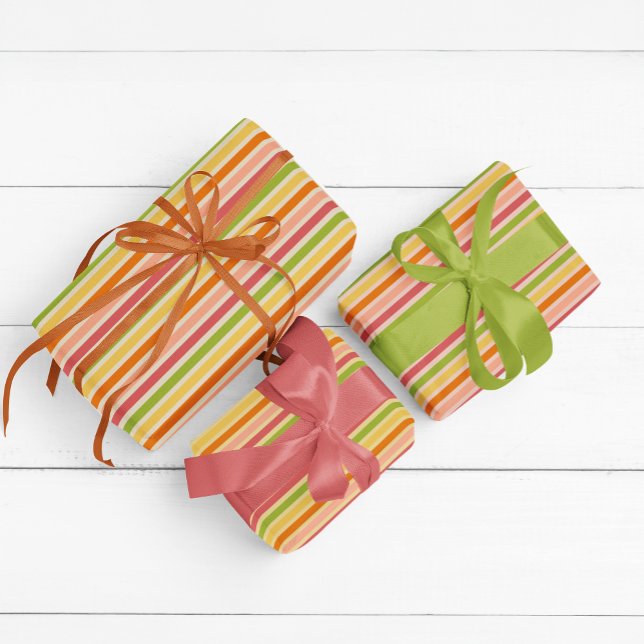 Rainbow Sherbet Vintag gestreift Geschenkpapier Set (Von Creator hochgeladen)