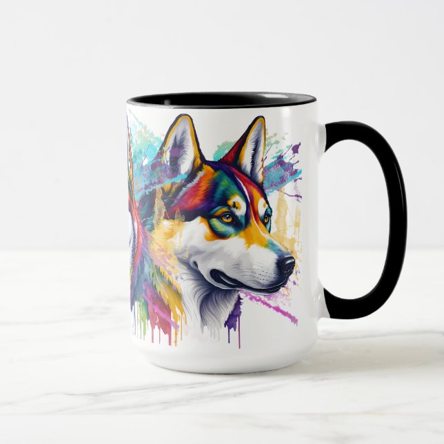 Rainbow Siberian Husky Tasse (Rechts)