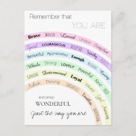 Rainbow Sie sind eine wunderbare Positivitätsinspe Postkarte