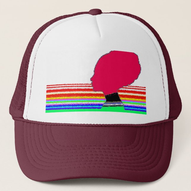Rainbow Silhouette – Pop Art Trucker Cap Truckerkappe (Vorderseite)