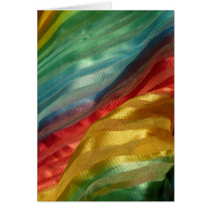 Rainbow Silk Multicfarbene Fabric Fotokarte