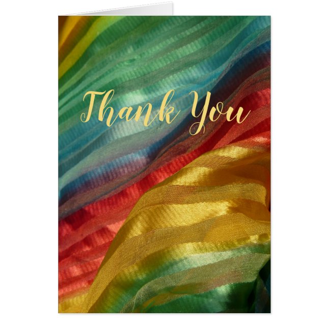 Rainbow Silke Vielen Dank Fabric Foto Note Card (Vorne)